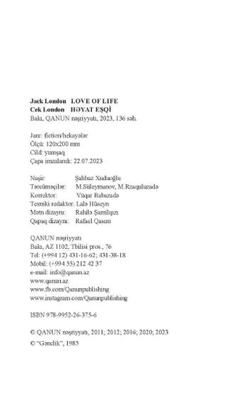 Seçmə hekayələr. Cek London