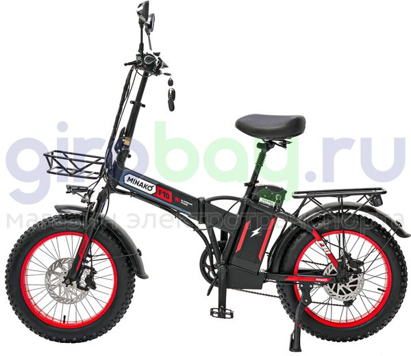 Электровелосипед Minako F10 Pro (48V/20Ah) - Красный обод фото №2