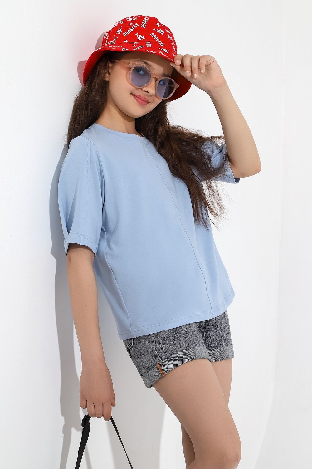 Фуфайка (футболка) для девочки Гретта-4 Виотекс СВЕТЛО-ГОЛУБОЙ