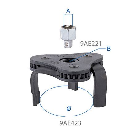 Цена на KING TONY (9AE42) Съемник масляных фильтров, 63-102 мм, 3-х захватный