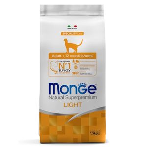 Сухой корм Monge Cat Speciality Line Light для кошек, низкокалорийный, из индейки