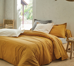 Простыня на резинке 160x200 Blanc des Vosges Fitted Sheet nougat кремовый