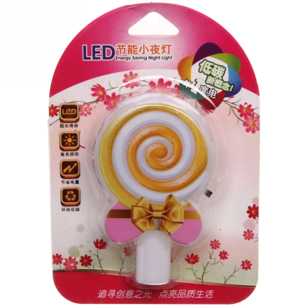 Ночник-светильник «Леденец» 9*5,5см микс 4 цвета 4LED 230V