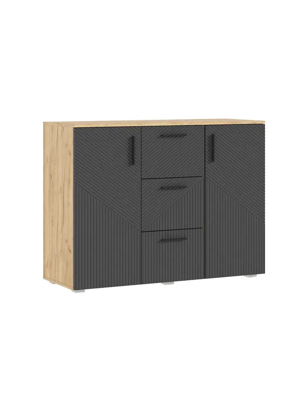 Комод для одежды Браш Графит 3 ящика, 120х45х91 см