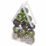 Набор украшений «Изумрудное волшебство» 20*11,5*4 см (12 предметов), Золото/салатовый