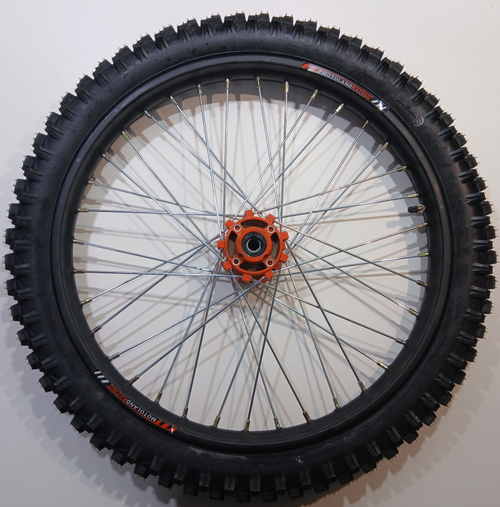 Колесо переднее в сборе 80/100-21 под ось Ф15мм Мотоцикл CRF 250/300 оранжевый