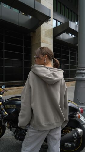 Худи в цвете хаки на молнии с капюшоном