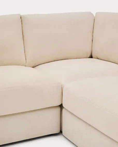 Alea 5-местный модульный угловой диван со съемным чехлом из шенилла цвета экрю 310 x 310 см