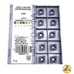 Пластина твердосплавная CCMT09T304-SM IC907 IC908 / 10 штук / сменная Ромбическая 80 гр. по металлу