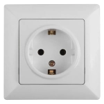 Розетка Intro Solo 4-202-01 с заземлением 2P+E Schuko 16А-250В IP20 скрытой установки белая