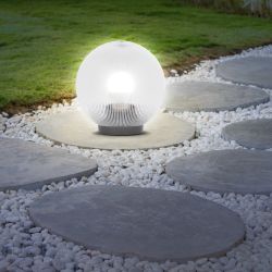 Садово-парковый светильник ЭРА НТУ 02-60-202 шар прозрачный призма на опору / кронштейн IP44 Е27 max60Вт d200mm