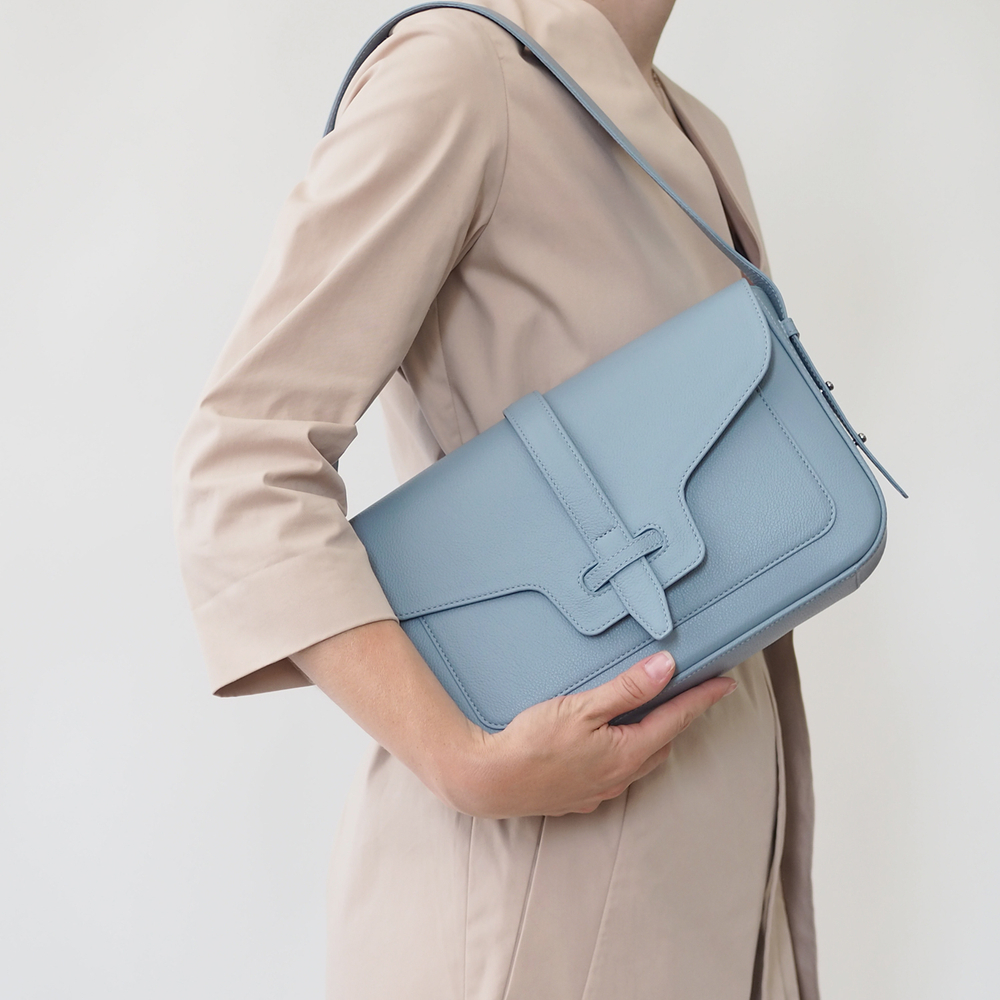Сумка Universel из кожи теленка, голубого цвета
