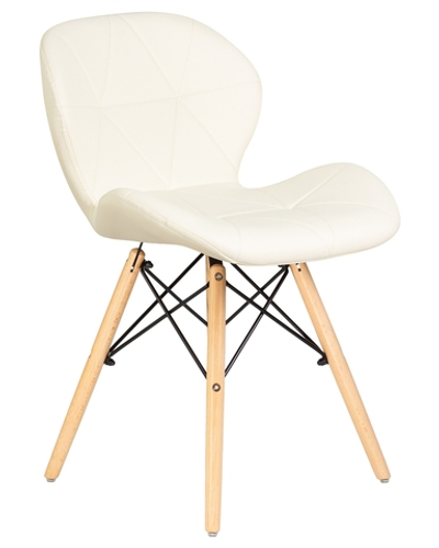 Стул обеденный DOBRIN BUTTERFLY, ножки светлый бук, цвет сиденья кремовый