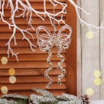 Подвеска «Сказочные блики» 8,,5*14 см, Белый/Золотой блеск