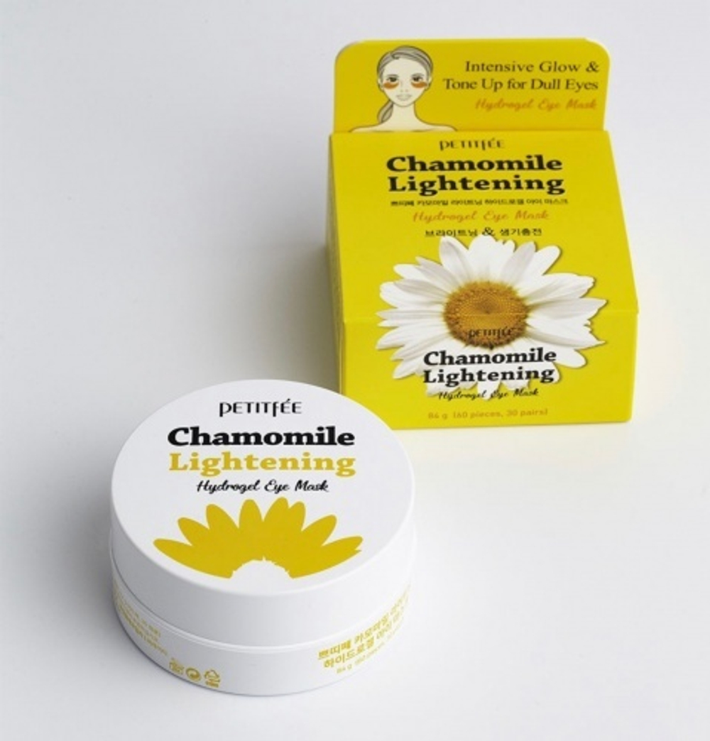 Патчи против темных кругов с экстрактом ромашки Petitfee Chamomile Lightening Hydrogel Eye Mask