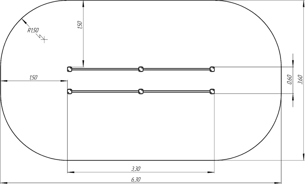 Брусья двухуровневые гимнастические ФК102.00
