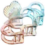 Заколка-краб для волос «Мон Пион», сердечки, микс 6 цветов, 9,5см (Блистер)