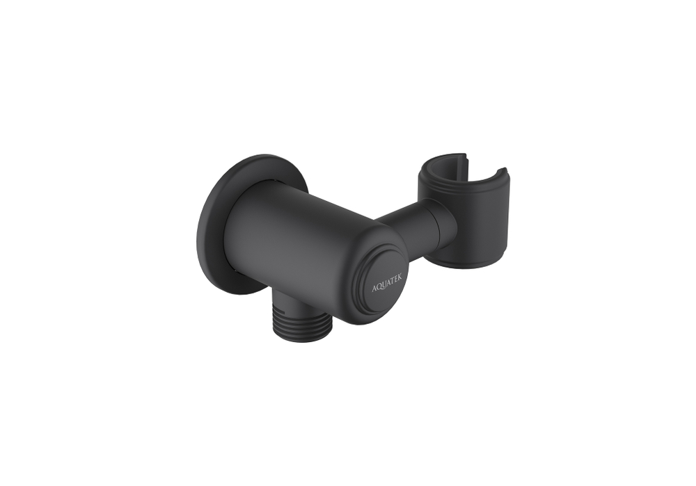 Шланговое подсоединение с держателем AQUATEK, матовый черный AQ2462MB КЛАССИК