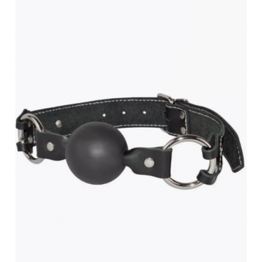 Кляп-шар с декоративной белой строчкой