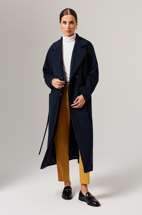 0111 Пальто женское (темно-синий)