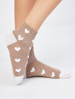 Носки с принтом сердечками гольфы