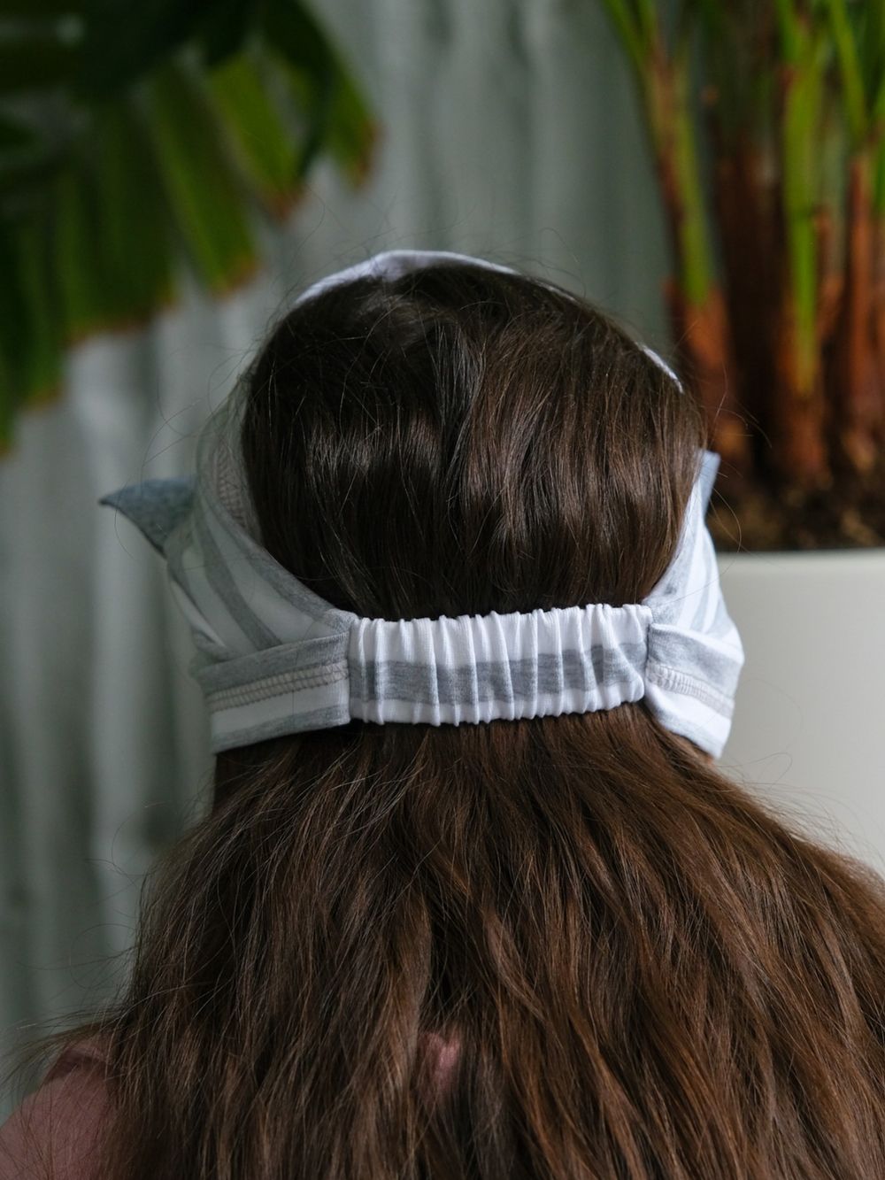 Косынка трикотажная (Молочно-Серая полоска) КИС