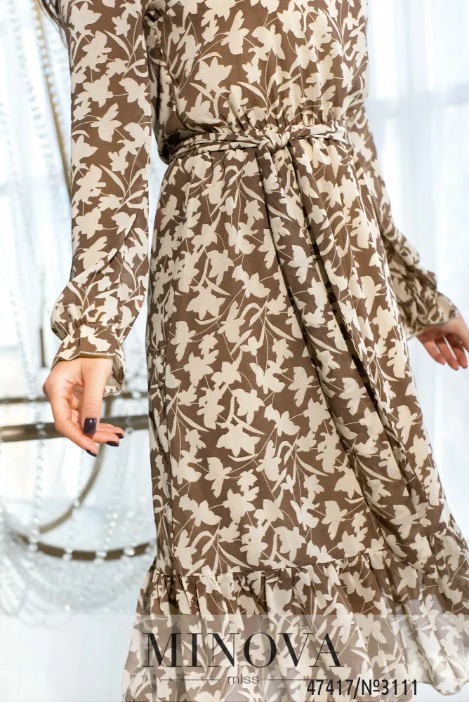 Платье 3111-бежевый-листок Minova