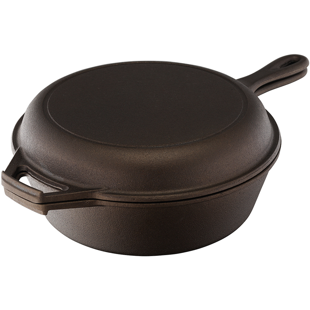 Набор сковород чугунных brasen с масляной полировкой, D25 см, 2 шт.