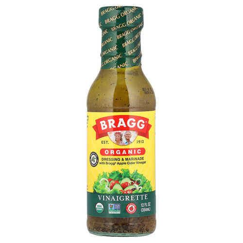 Bragg, органическая заправка и маринад с яблочным уксусом Bragg®, заправка с уксусом, 354 мл (12 жидк. унций)