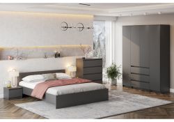 Шкаф Сибити четырехстворчатый графит серый