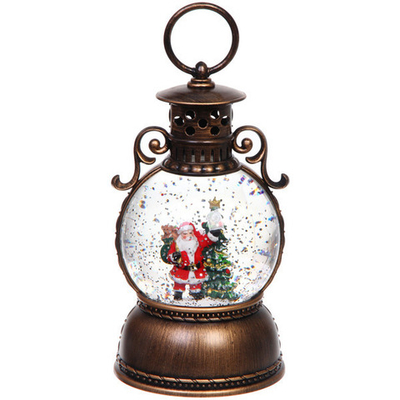 Сувенир с подсветкой «Зимняя история» 10,5*10,5*20 см (работает от 3*АА и USB+музыка, подсветка, эффект снегопада)