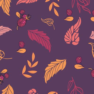 Осенние листья и ягоды