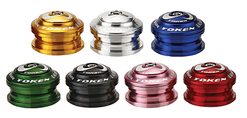 Рулевая колонка TOKEN  TK011A Gold 1-1/8" полуинтегрированная золотая 44/50x30мм, чашки AL7075 , про