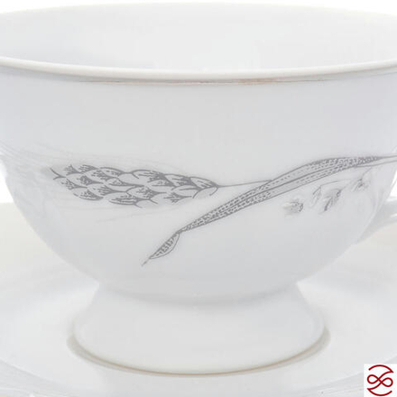Набор чайных пар Repast Серебряные колосья классическая чашка (6 пар) 200 мл
