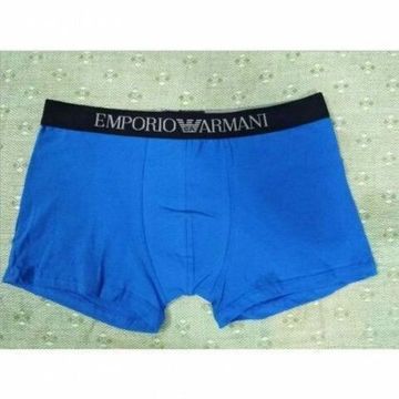 Мужские трусы боксеры голубые с черной резинкой Emporio Armani Хлопок
