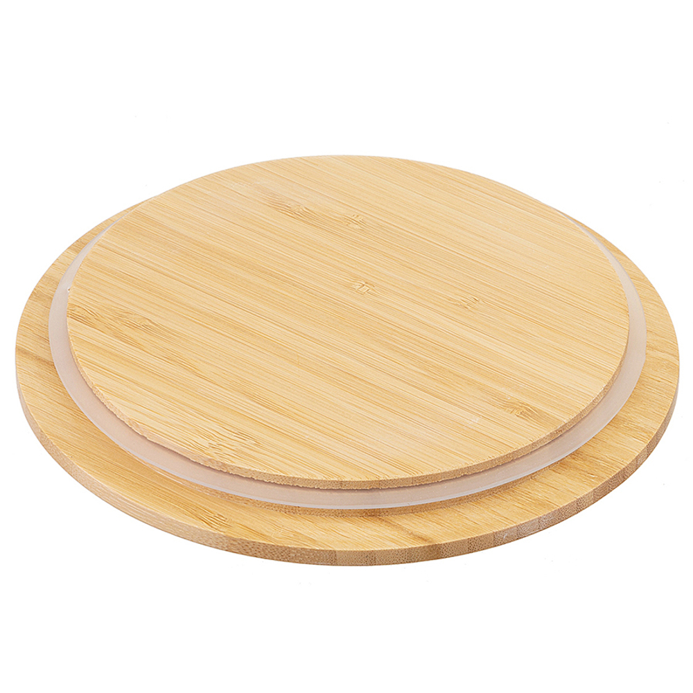 Набор контейнеров для запекания и хранения круглых с крышками из бамбука, 3 шт.