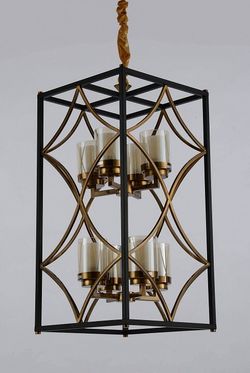 Подвесная люстра LUMINA DECO Quadrato LDP 1223-8 BK+MD