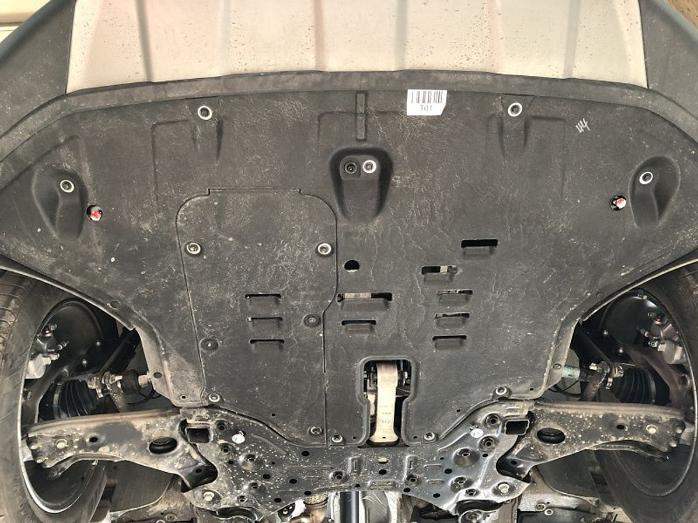 Защита картера двигателя, КПП (2 мм, сталь) для Hyundai Santa Fe 2018-2021 (V = 2.2 CRDi; 2.4GDI MT/AT) Sheriff.10.3929 V1