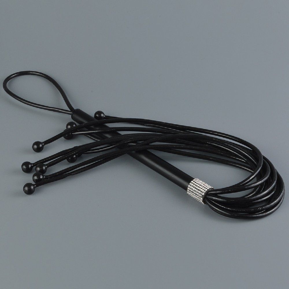 Плеть латексная с шариками черная 25 см