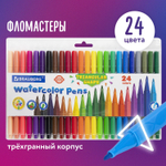 Фломастеры трехгранные 24 цвета вентилируемый колпачок BRAUBERG "PREMIUM" ПВХ-упаковка (3 штуки в упаковке)
