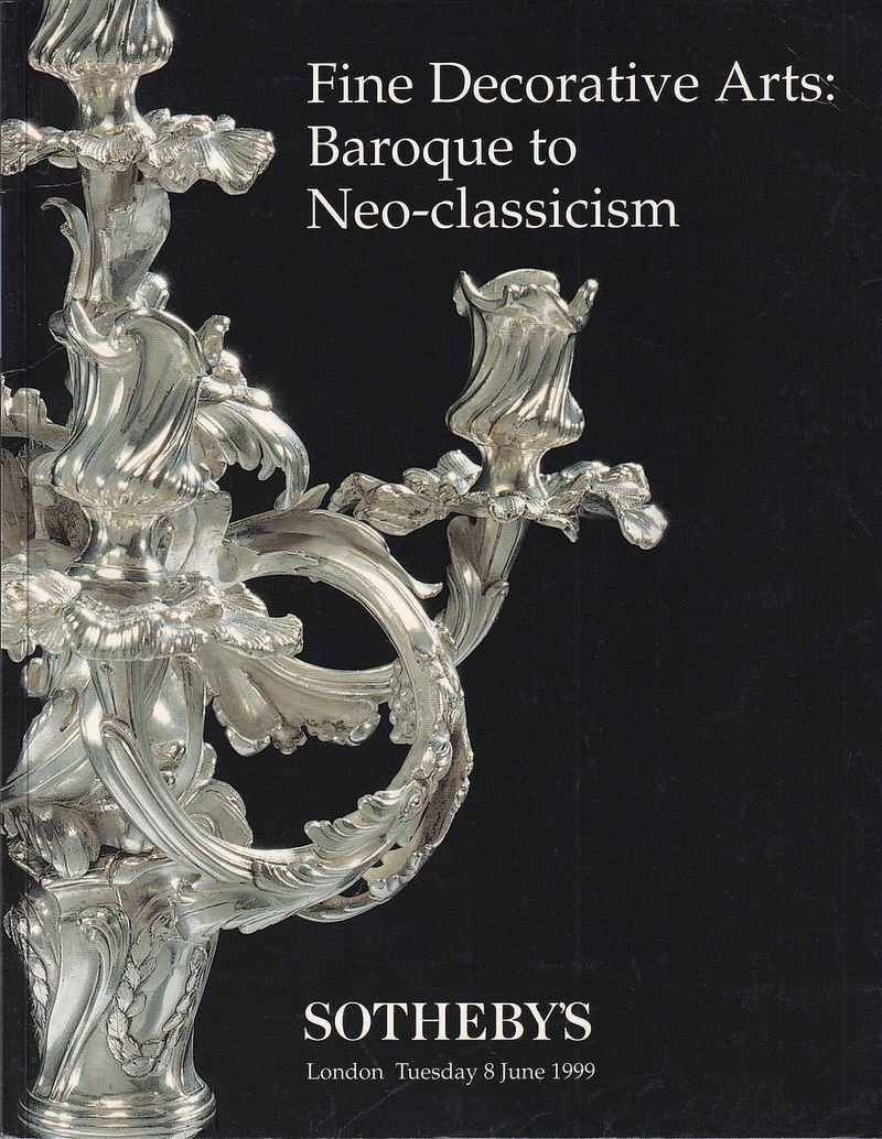 Каталог аукциона Sotheby's, Лондон, Декоративное искусство: От барокко до неоклассицизма от 8 июня 1999 года