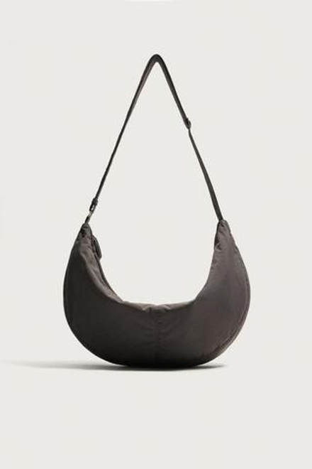 ZARA НЕЙЛОНОВАЯ СУМКА M, СЕРО-КОРИЧНЕВЫЙ