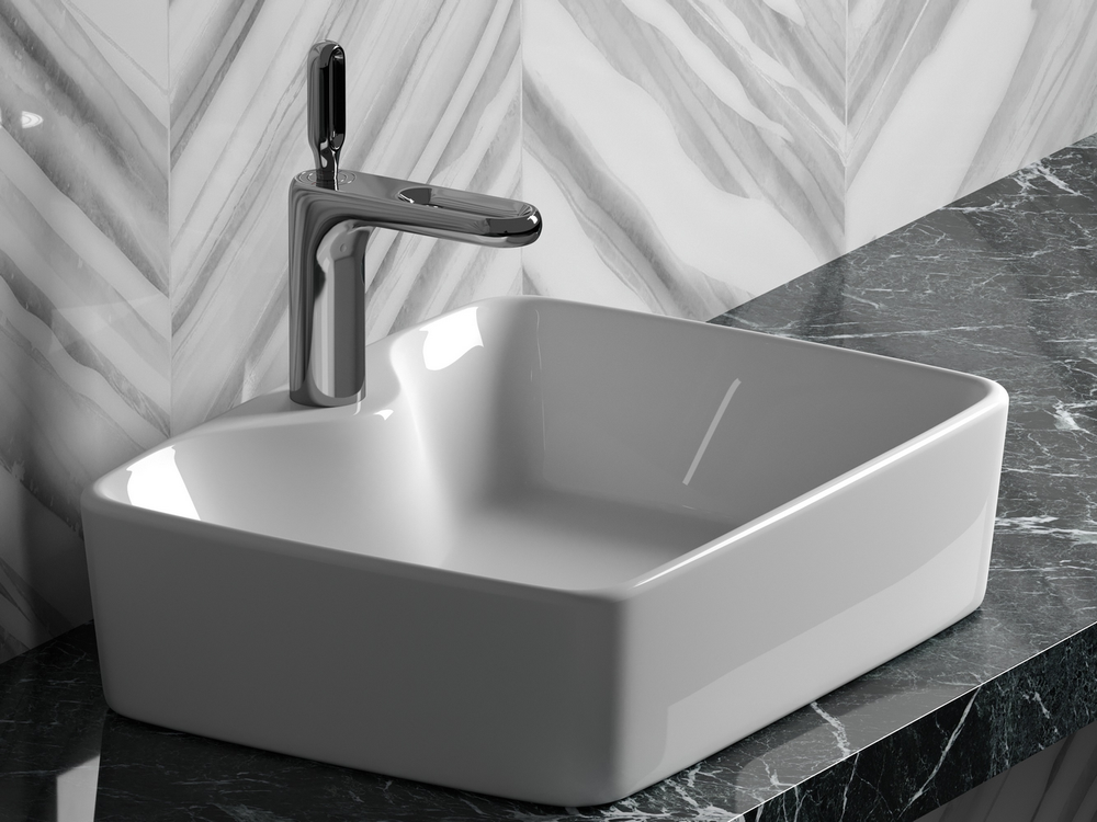 Умывальник чаша накладная прямоугольная Element 480x370x130мм