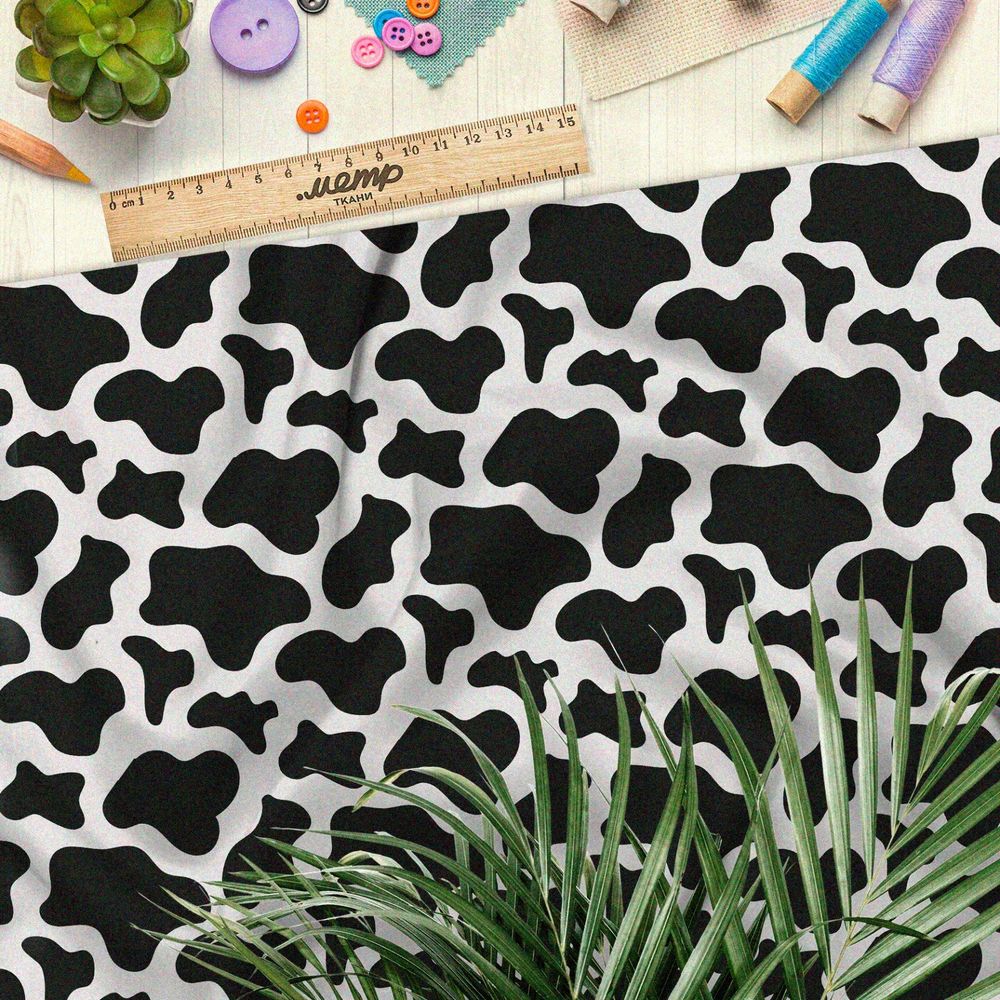 Ткань дюспо бежевый узор "жираф"