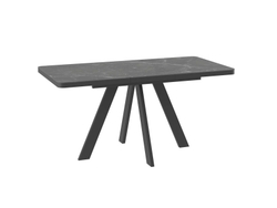 Стол BOBY RADIAL-120, раздвижной 120(160)х80, STONE BLACK ST CER/ЧЕРНЫЙ, (2 упак.)