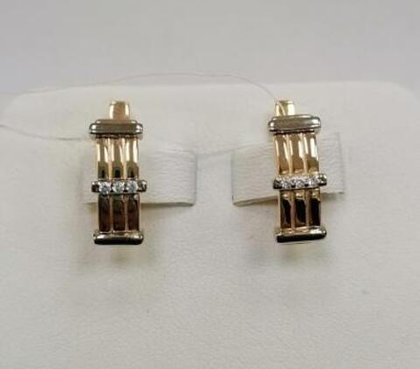 Серьги из золота с фианитами