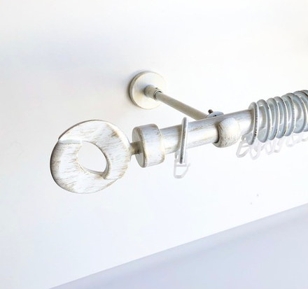 Карниз кованый для штор "Мебиус" d20 мм однорядный, цвет белое золото