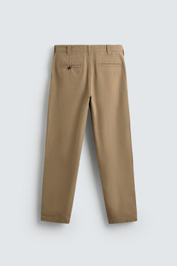 ZARA БРЮКИ ЧИНОС STRAIGHT FIT, ПЕСОЧНЫЙ