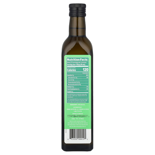 Primal Kitchen, Чистое масло авокадо, 1 пп 500 мл (0,9 жидк. Унции)