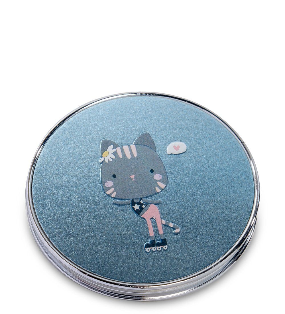 WW-124/2 Зеркало метал круглое «Милый котенок»